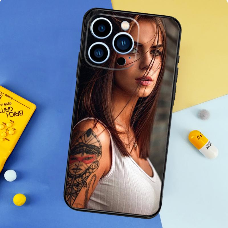 Sexy Tattoo Girl Phone Case For iPhone 16 15 13 12 11 14 17 Pro Max 13 mini 16 Plus 16e 17 Air Bumper Cover