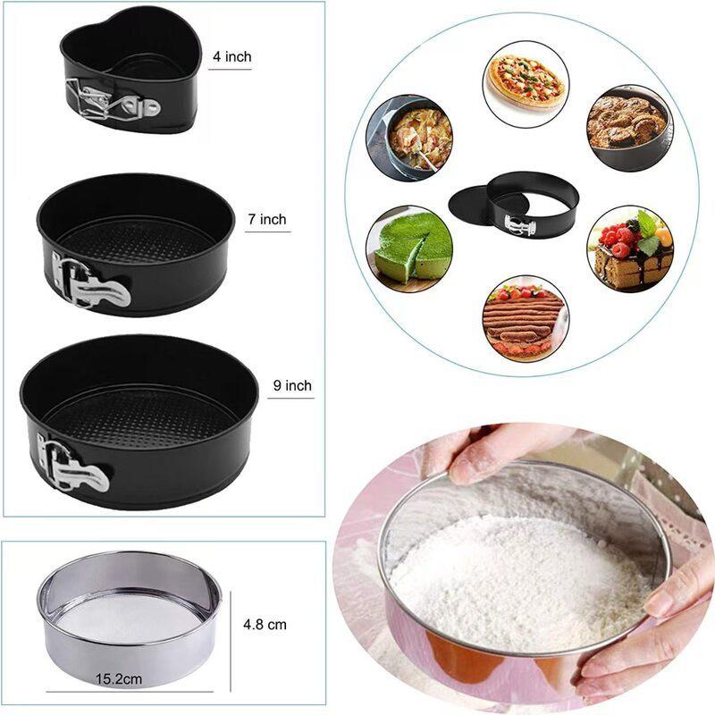 398/413-Piece Cake Decorating Kit With Turntable Piping Tips Non-Stick Carbon Steel Baking Pan Set