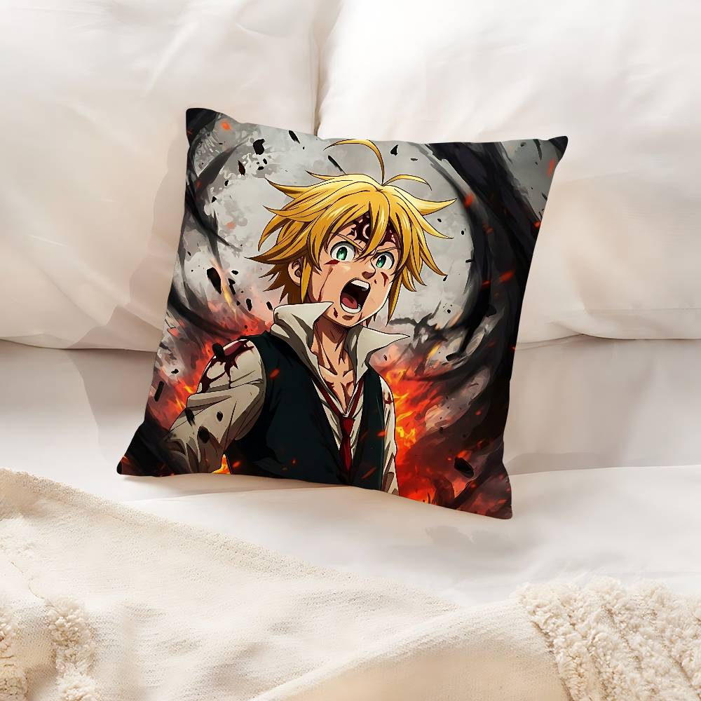 The Seven Deadly Sins Anime Pillow Case Throw Pillow Cover Nordic Vintage Style Cushion Covers Home Living Room Sofa Couch Seat