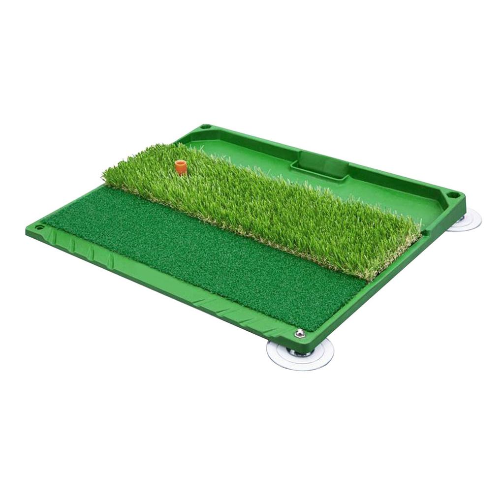 Golf Hitting Mat with Ball Tray Portable Heavy Duty Home Use Training PP Grass