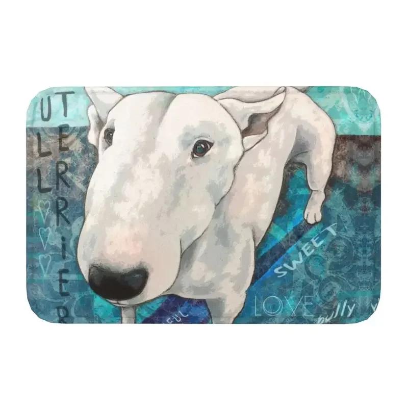 Nope Bull Terrier Dog Lazy Front Floor Door Entrance Mats Indoor Animal Pet Kitchen Bathroom Doormat Living Room Carpet Rug