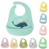Animal Print Waterproof Adjustable Baby Bib with Pocket Feeding  Saliva Apron