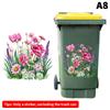 Sunflower Trash Can Stickers Floral Wheel Trash Can Stickers Self-Adhesive Waterproof Pvc Decals For Walls Bathroom Home Decor