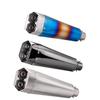 Universal Stainless Steel Dual Outlet Motorcycle Exhaust Muffler, 51mm, Easy Installation