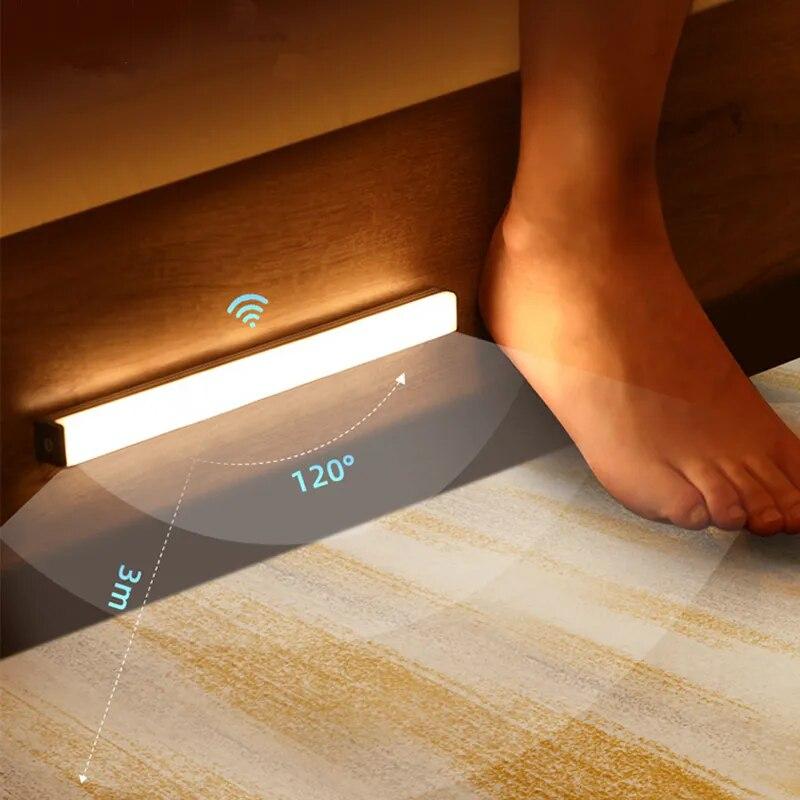 Bezdrátové LED noční světlo Pohybové čidlo Světlo Skříň Noční lampa Pro Kuchyň Ložnice Detektor Světla Skříňka Podsvícení schodiště