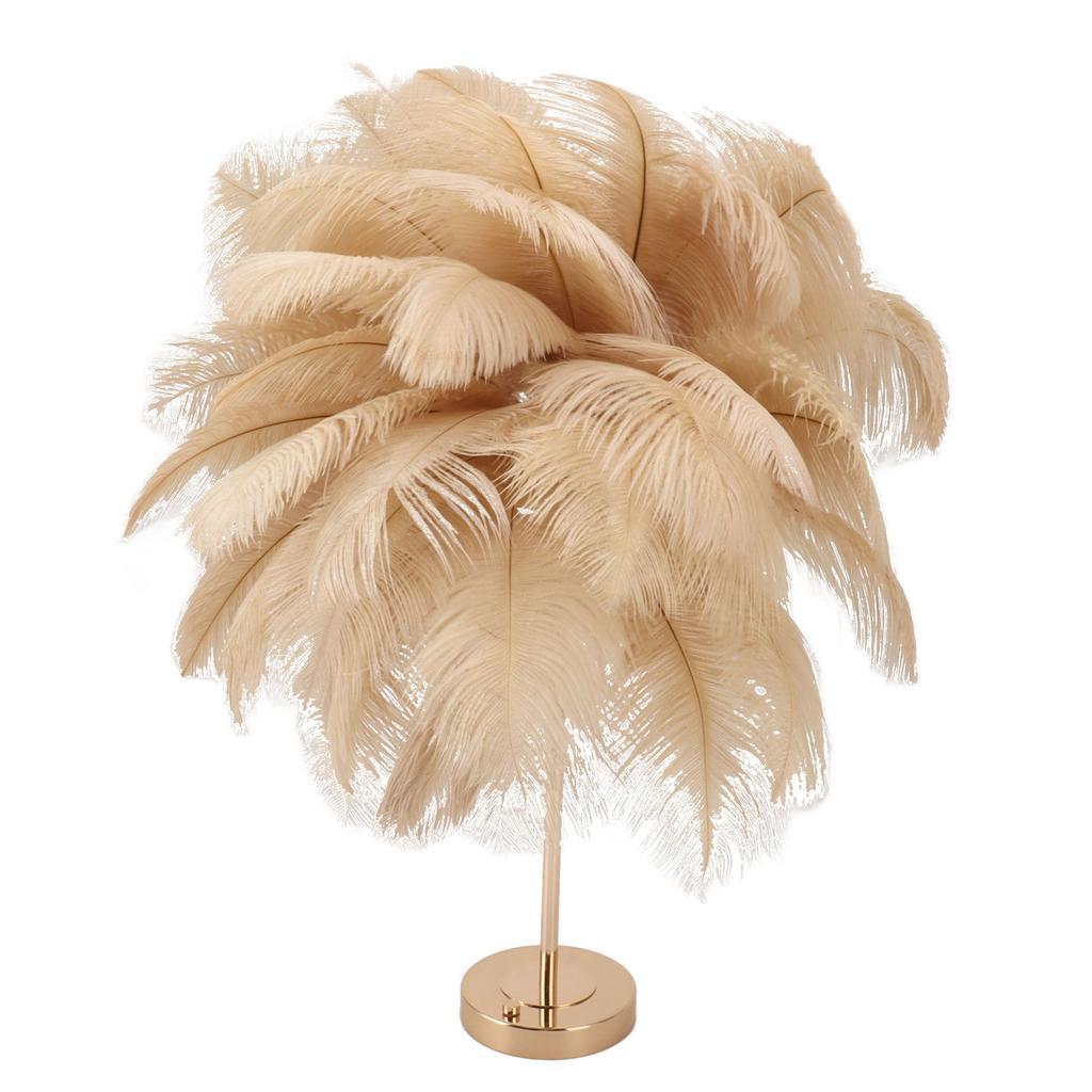 Feather Table Lamp 3 Color Dimmable Touch Switch USB Plug in Romantic Modern Decorative Bedside