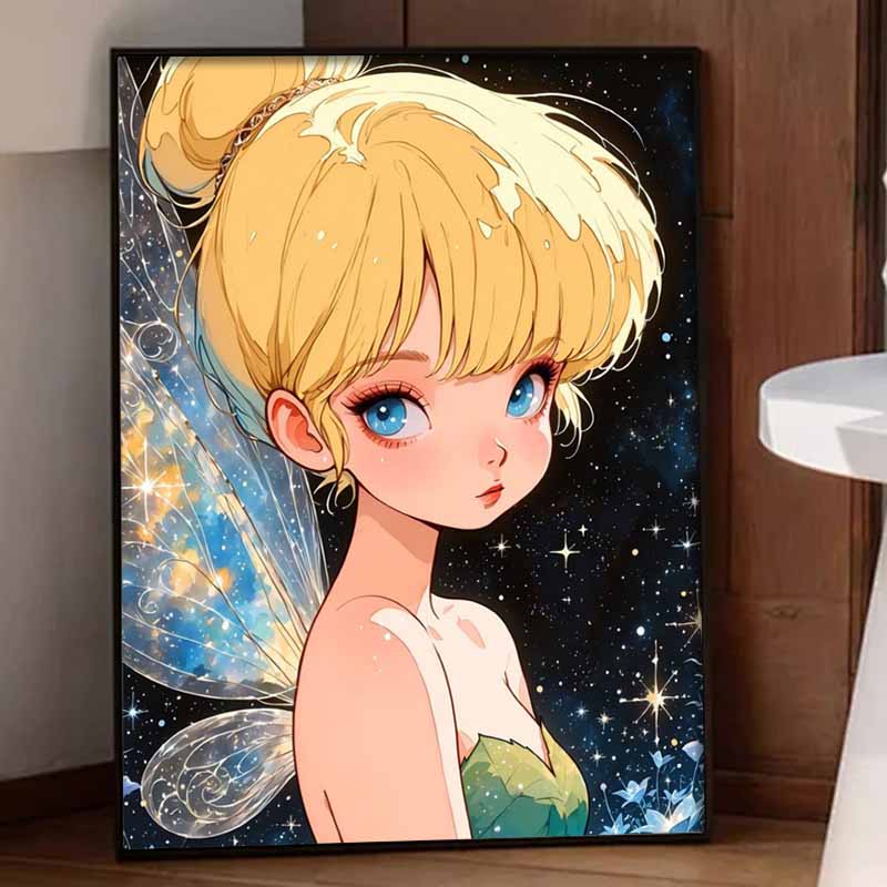 Disney Diamond Art Painting Kit Tinker Bell Diamond Mosaic Pictures, Wall Art Crafts, Home Decor