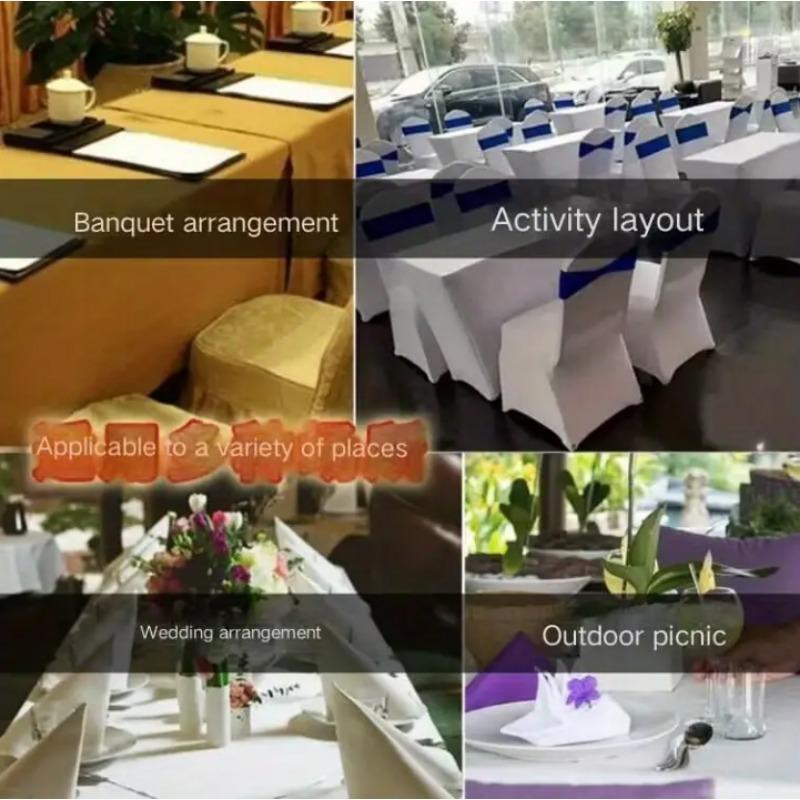 1PC Table Cloth For Hotel Wedding Party Banquet Outdoor  Solid Color Tablecloth  Elastic Washable Wrinkle Resistant