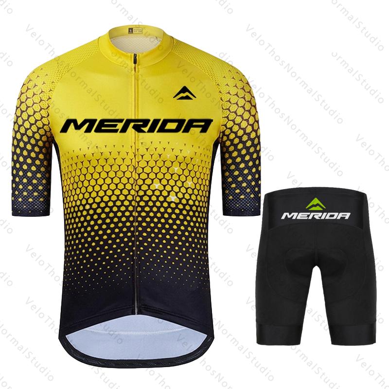 Merida Men's Summer Road Bike Wear Racing Clothes Breathable Cycling Jersey Set - Ropa Ciclismo Maillot Breathable