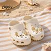 Faux Perlen Schuhanhänger 6 Stück/Set Goldfarbene Anhänger, Sommer Eiscreme Muschel Seestern Anhänger für Clogs Damen Mädchen Strand Schuhwerk Dekor Zubehör