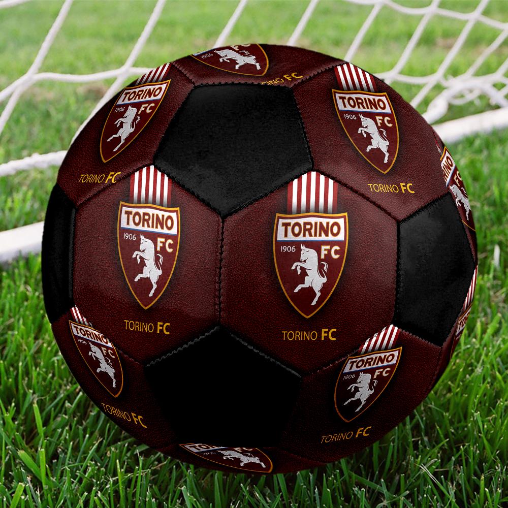 TAGLIA 5 Pallone da Calcio Torino FC Colorato Per Tutte le Età Cucito a Macchina PVC Pronto per la Competizione Resistente Alto Rimbalzo