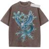 Summer Mens Black Washed T  Shirt Pokemon Articuno Snowflake Ice Blue High  Quality Fabric for Casual Shopping