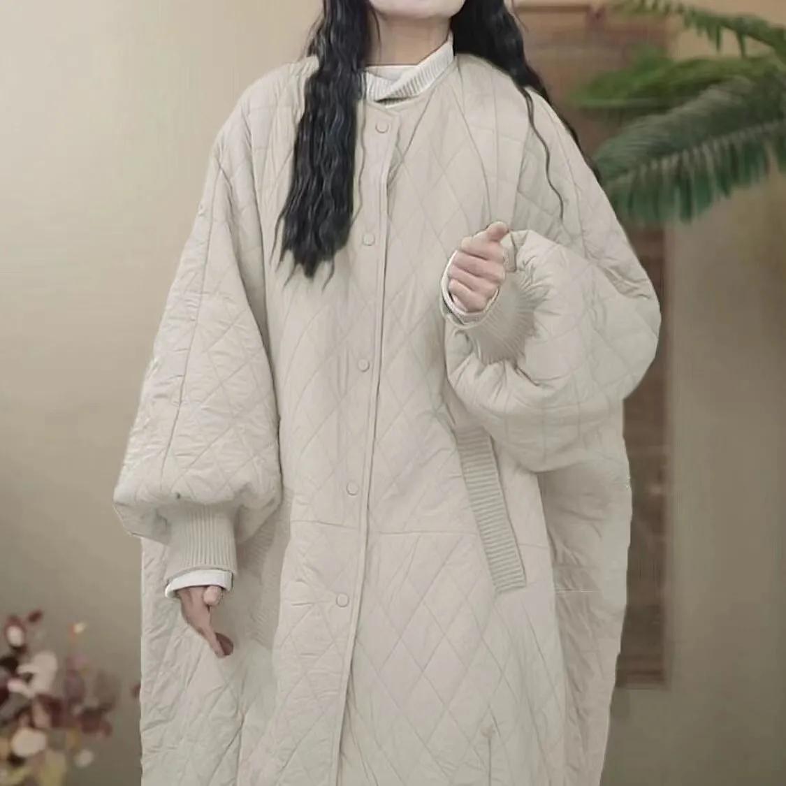 

Женская весенне-осенняя куртка средней длины свободного покроя с длинным рукавом и круглым воротником в стиле ретро XXS