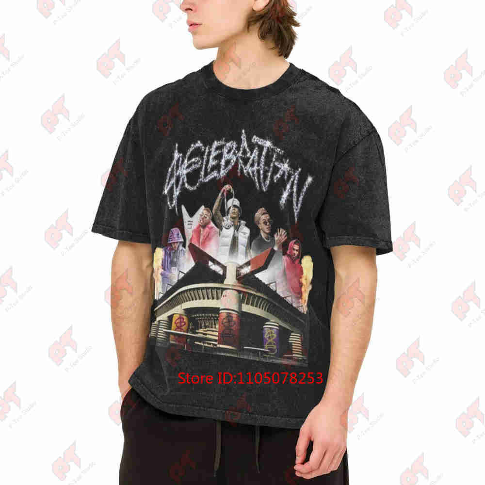2026 Ebbasta Celebration Live At San Siro Stadium July 8 9 Goat Manga Vintage Washed Tee Pure Cotton T-Shirt