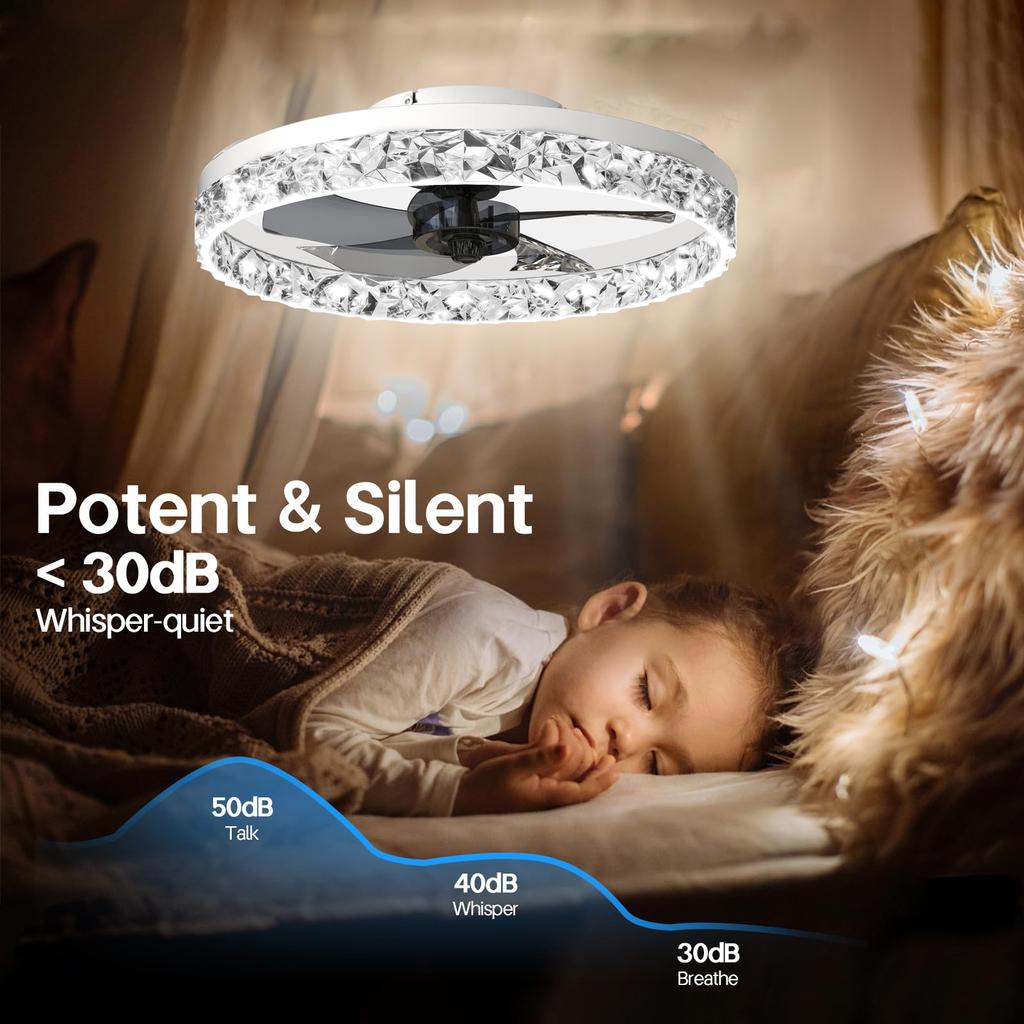 Acrylic Ceiling Fan With Led Light For Living Room Bedroom Home Chandelier Modern Led Ceiling Fan Lamp Decor Lighting