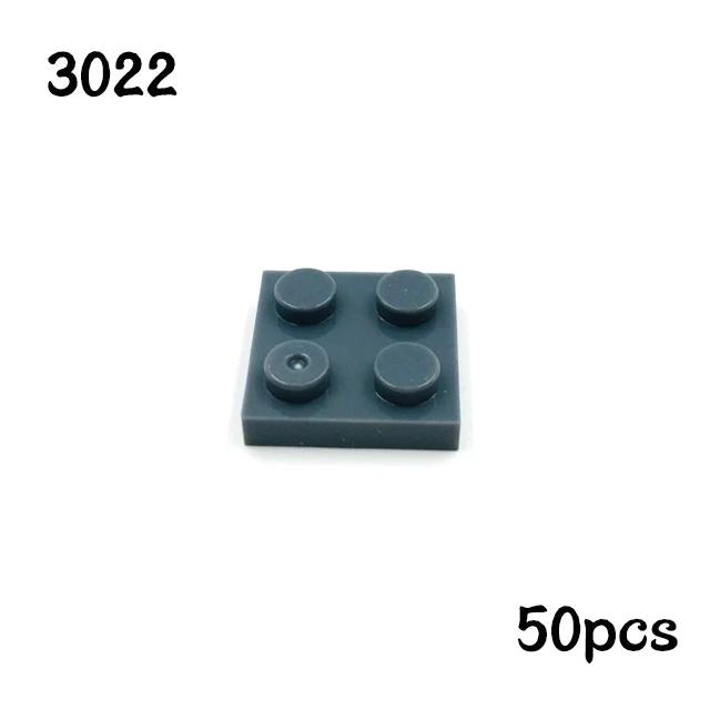

50PCS MOC Assemble Particles 3022 Thin Plate 2x2 Dots Building Blocks 2*2 Figures Bricks DIY Educational Creative Toy for Kids