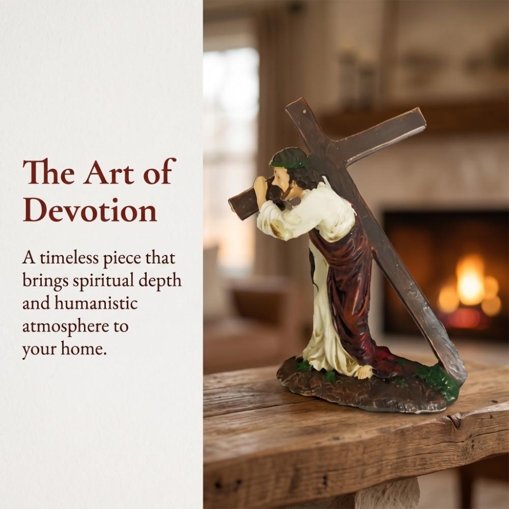 Resin Cross Sculpture Resin Table Ornament Entryway Counter Small Figurine