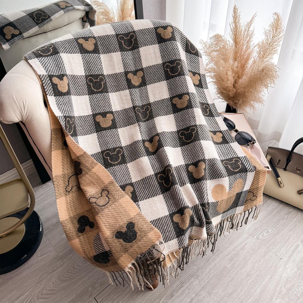 Sciarpa Spessa Calda Invernale di Lusso Donna Sciarpa e Coprispalle in Cashmere Pashmina Foulard Bufanda Donna Lunga con Nappe Echarpe