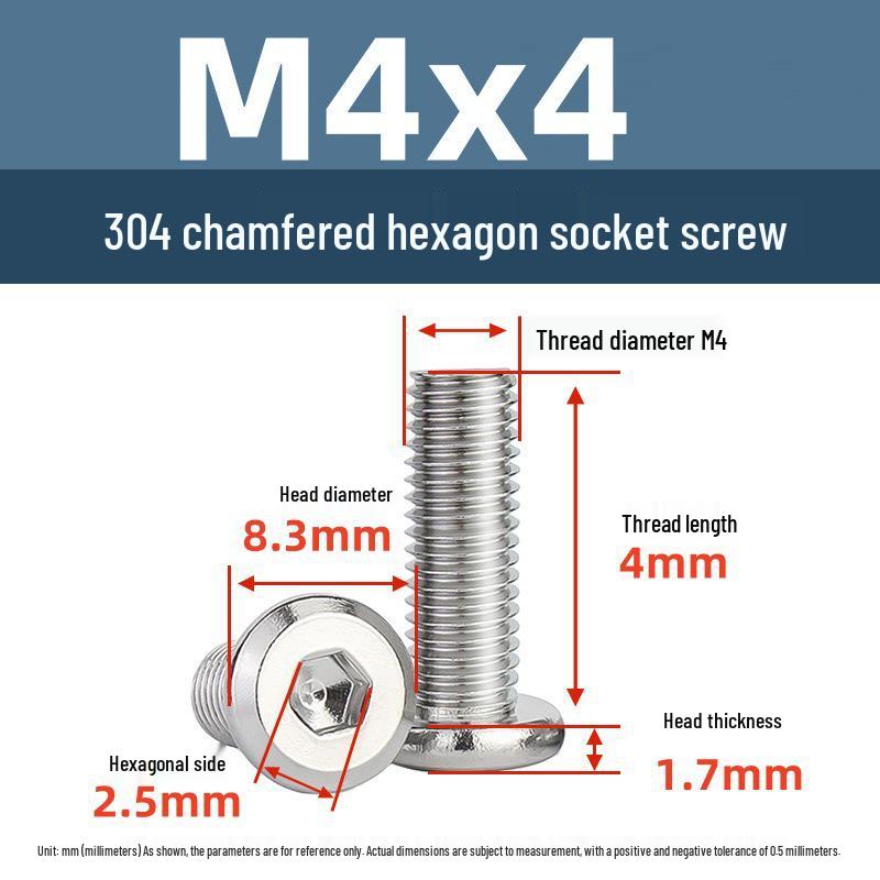 Yigu 304 Stainless Steel M2-M12 Countersunk Flat Head Hex Screw for Furniture & Cabinets