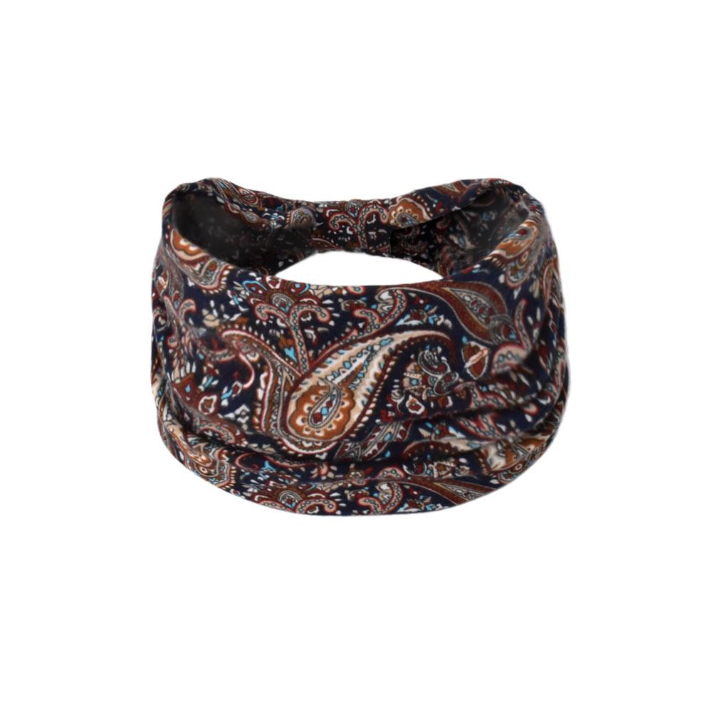 Women's Paisley Sport Yoga Headband - Sweat-Absorbing, Elastic Cotton, Bohemian Style