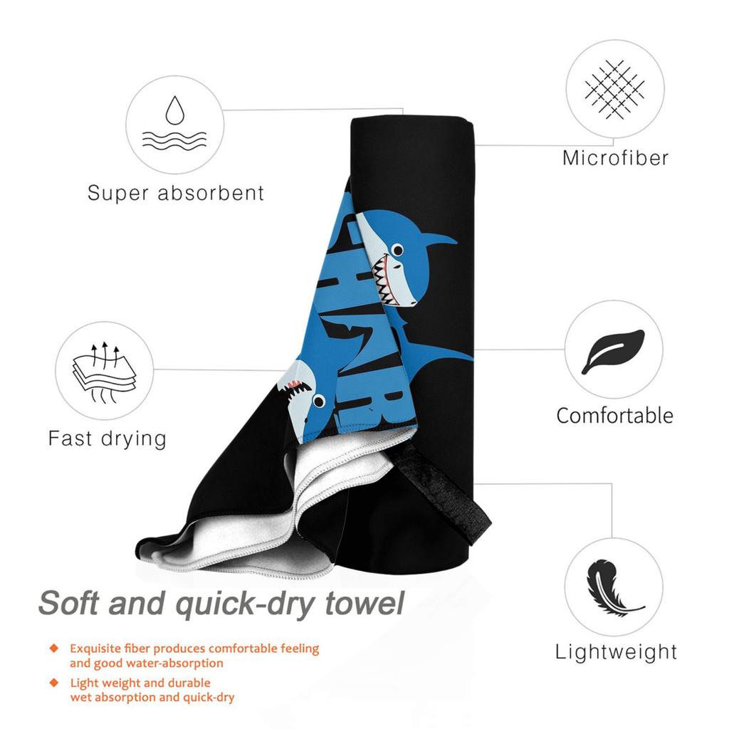 Funny Shark Danger - Crazy Sark Lady Beach Towel Soft Microfiber Quick Dry Absorbent Quick Towels For Swimming