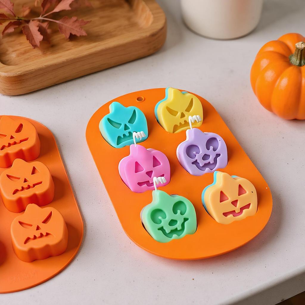 Pumpkin Chocolate Mold Fall Thanksgiving Pumpkin Silicone Mold With 6 Grids Non Stick Dessert Baking Tray Pastry Baking Pan For