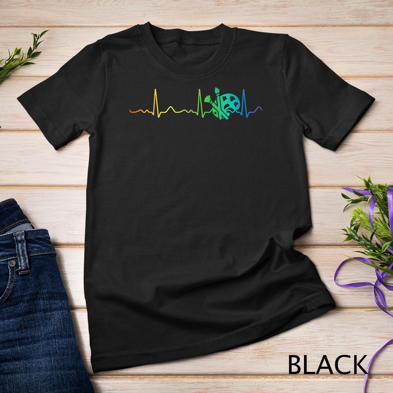 Artist Painting Love Art Heartbeat Artist T-Shirt Mens Womens Tees Top Unisex T-Shirt Mens Womens Tees Top S