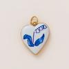 18K Gold Stainless Steel Heart Flower Pendant with Color Retention