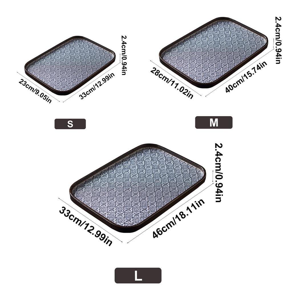 Bamboo Crystal Tray - Bathroom Decor Organizer for Counter - Modern Home Decor Organization Set for Soap Dispenser Candle
