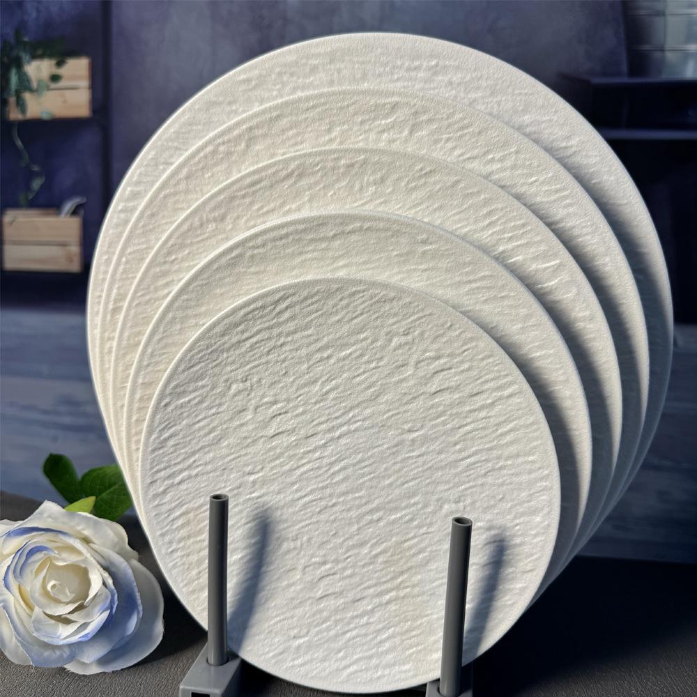 Melamine Imitation Stone Grain Round Plate - Simple Western Food & Dessert Plate
