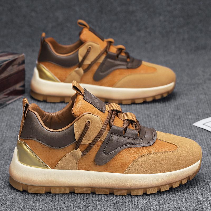 Thick-soled spring 2025 trend new Agamzi heightening leather surface men's shoes sports and leisure shoes trendy shoes student men's models