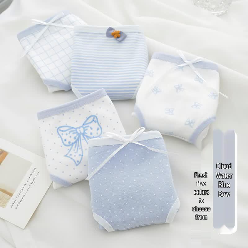 Qianfeili Girls  Pure Cotton Mid-Waist Briefs 5-Pack XL