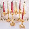Luxury European Dining Table Model Room Soft Decoration Ornament European Candlelight Dinner Props Metal Wedding Candle Holder