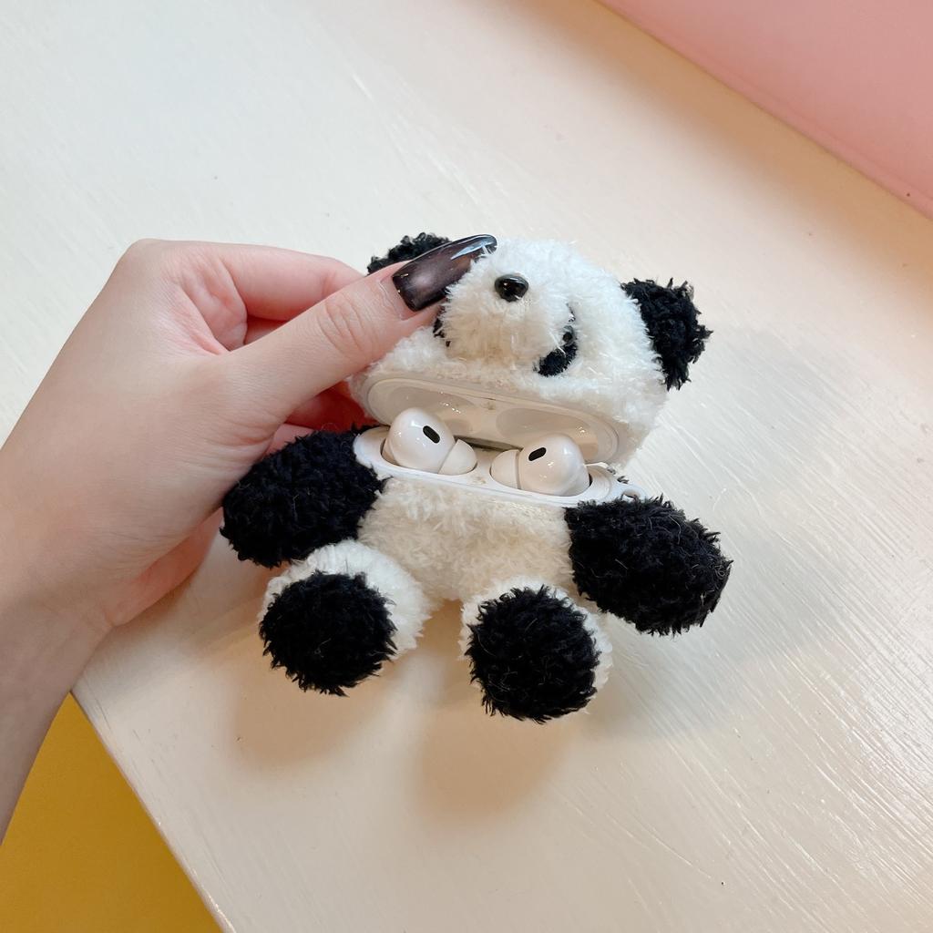 Plush cartoon plush panda for apple AirPods 1 2 3 4 Pro 2 earphone case