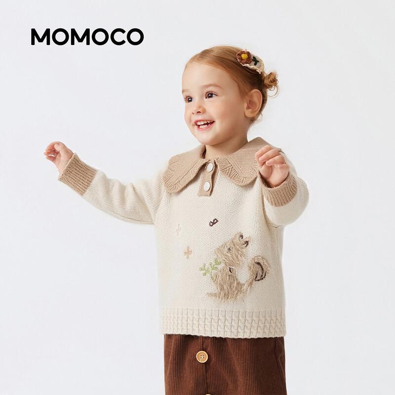 MOMOCO Girls' Cute Squirrel Lapel Knitted Sweater