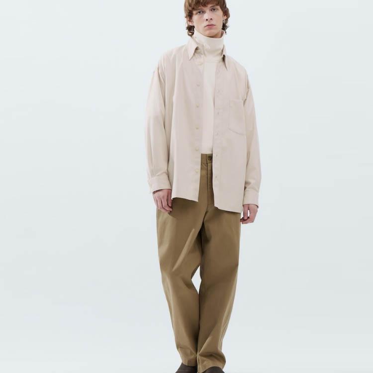 Uniqlo U Series FW23 Twill Loose Fit Long Sleeve Shirt Men shirts 462141-08