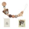 Baby Pacifier Holder Chain, Fashionable Teething Toy Lanyard Belt Wooden Clip Design Strap for Soother Teether