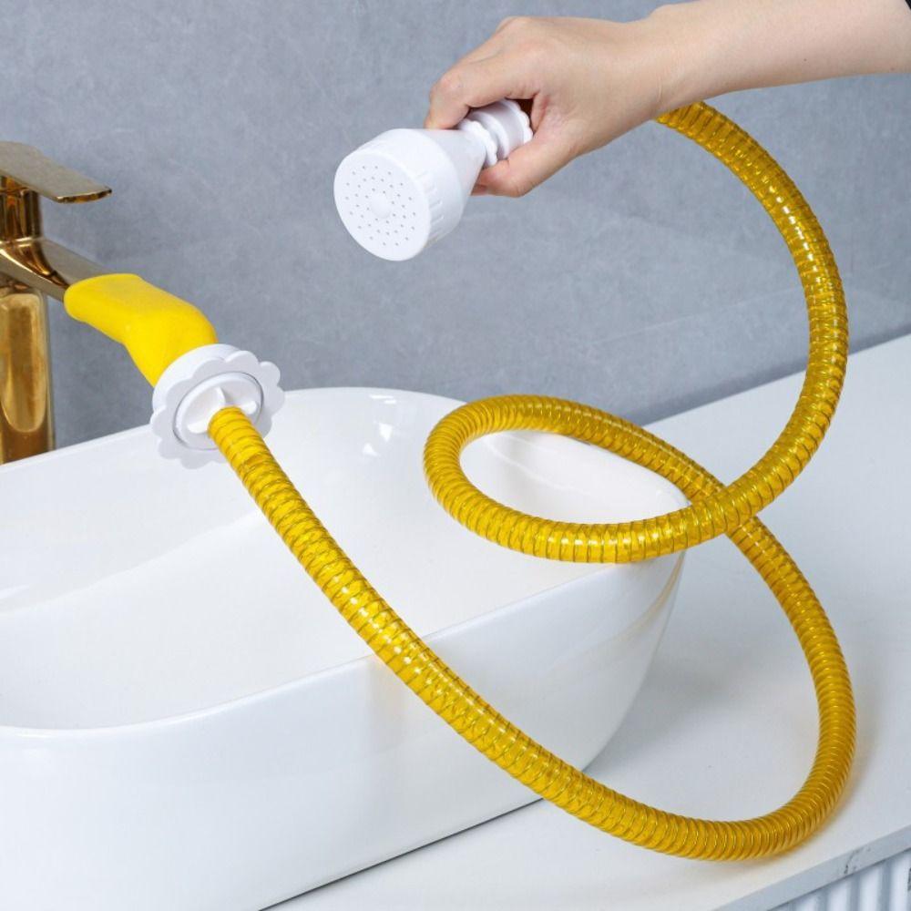 Flexible Adjustable Shower Hose Faucet Extension Slip-On Silicone Adapter Elastic Hose Portable ABS Quick Shower Hose DIY