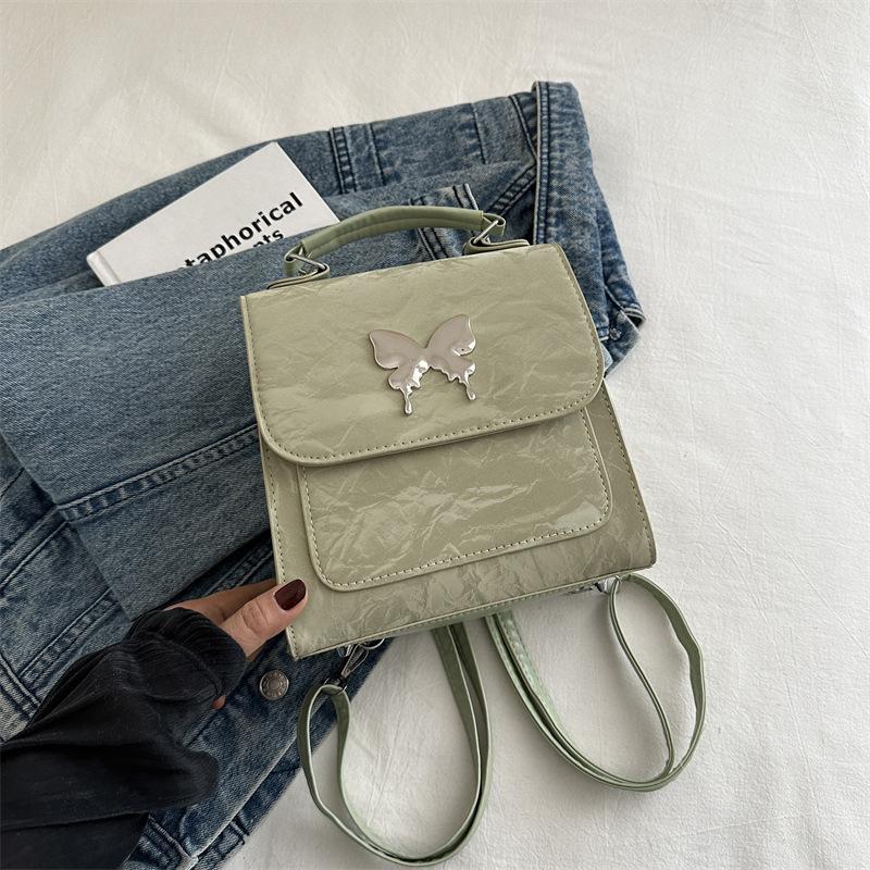 Gentle Texture Butterfly Handbag 2025 Spring and Summer New Versatile Ins Leisure Bag Backpack Small Square Bag Tide