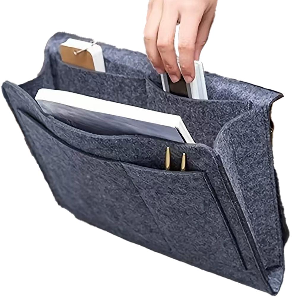 Felt Bedside Storage Bag Organizer Bed Desk Bag Sofa TV Remote Control Hanging Caddy Couch Storage Organizer Bed Holder Pockets