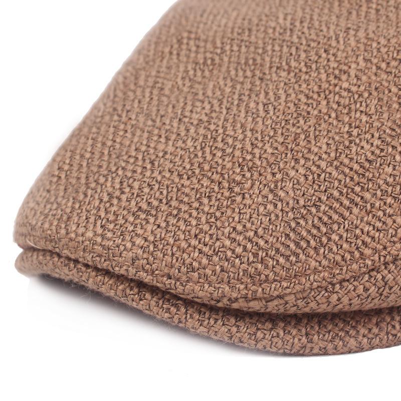 Cotton and Linen Beret Men and Women Duck-tongue Cap Retro Old Forward Cap Outdoor Travel Hat Single-color Beret