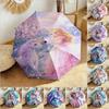1pc Fairy and Unicorn Umbrella Portable Folding Umbrella Iron Frame Hole Bone Structure Outdoor Home Umbrella