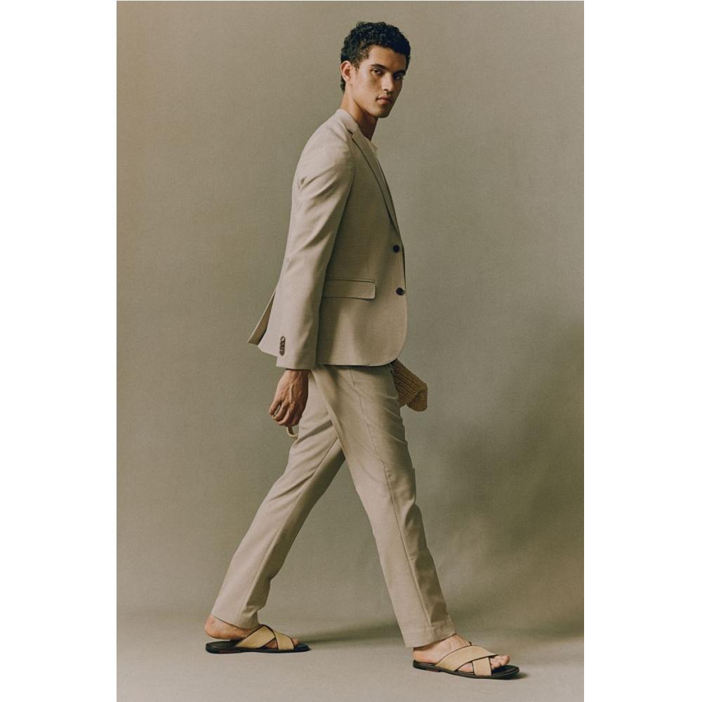 H M sliM Fit Suit Pants Beige