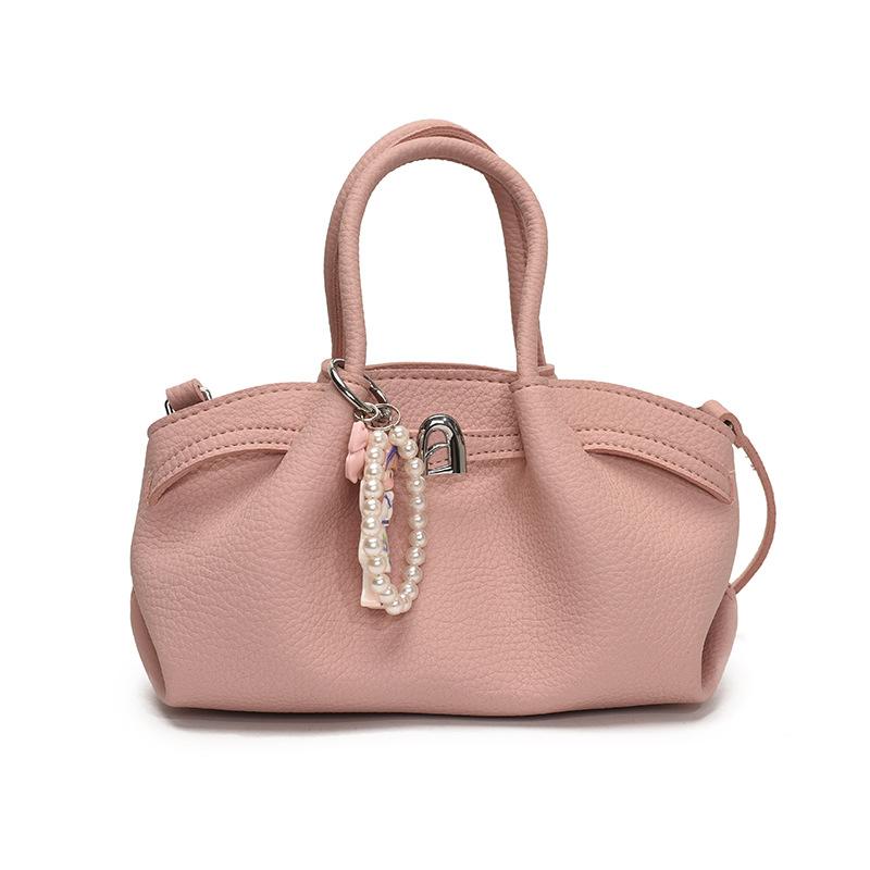 Spring and summer trend, simple style, high-end pleated portable vegetable basket bag, female Korean versatile commuter temperament messenger bag