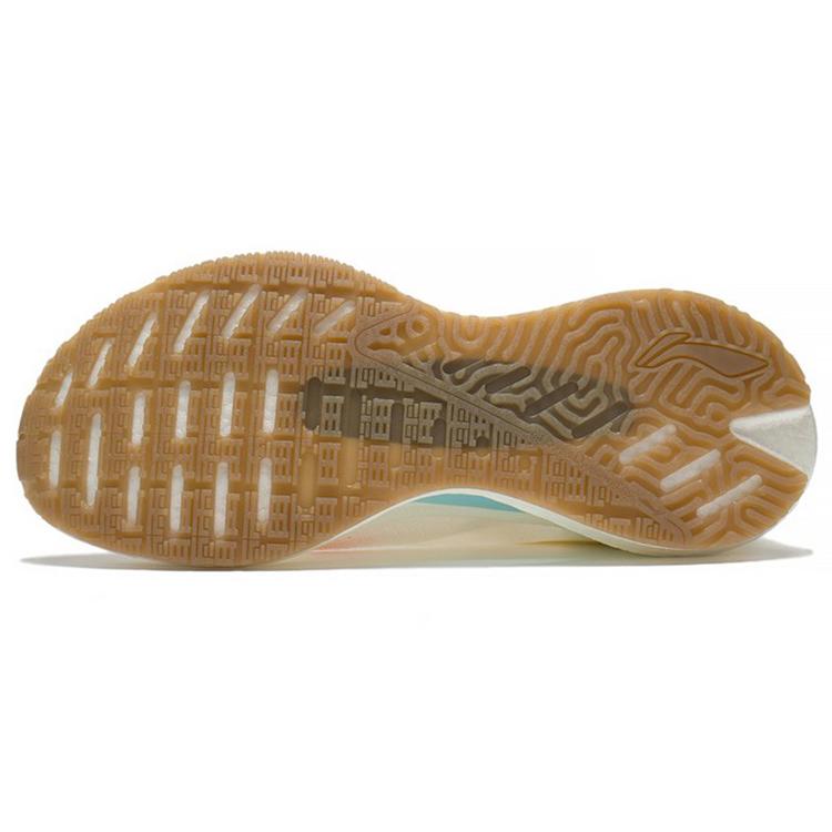 New LiNing Jueying Essential Slip Resistant Breathable Low Top Running Shoes Women's White Yellow ARRS004-11