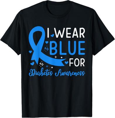 Jeg bruker blått Diabetes Awareness Support Unisex T-skjorte