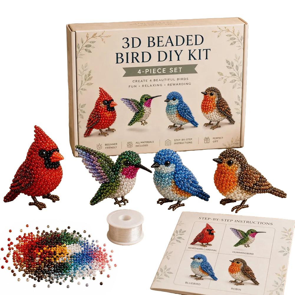 3D Kralen Dier Doe-het-zelf Kit Handgemaakte Kralen Borduur Ambachtenset Voor Beginners Dierenthema Kralenwerk Creatief Cadeau Voor Hobbyisten