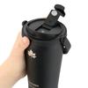 LOGOS ThermoWall Vacuum Insulated Tumbler 480ml Black 81286131 Camping Mug Bottle Slim Design Lightweight Keeps Drinks Hot or Cold Direct Drinking