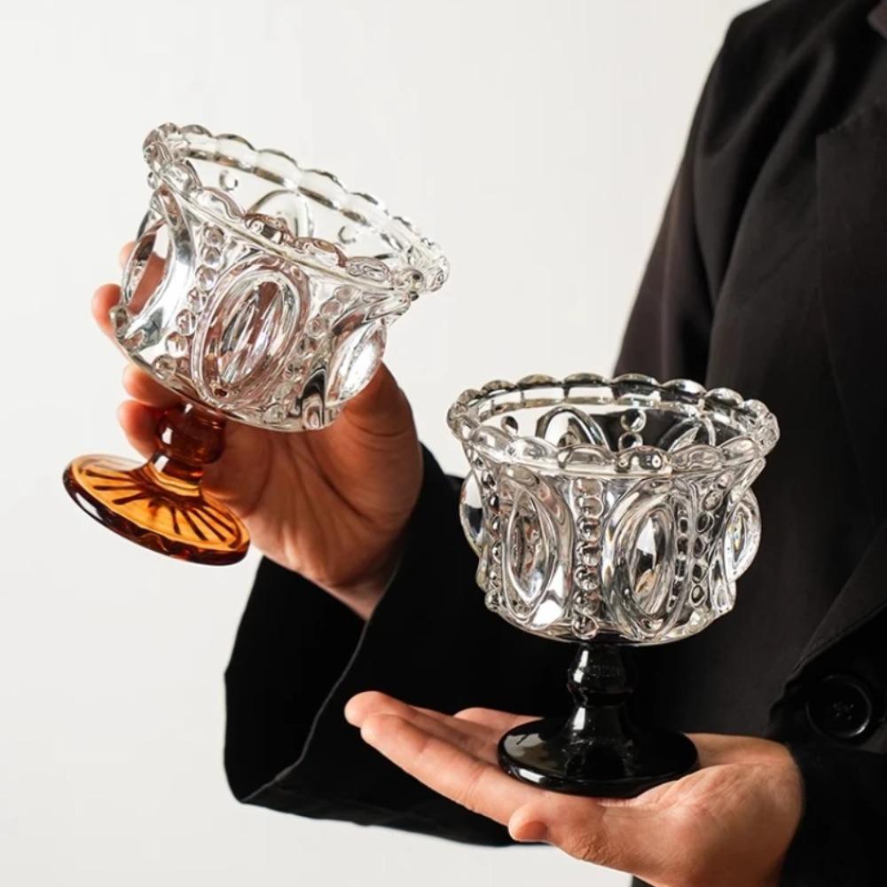 

Хрустальная десертная чашка для мороженого, бытовая стеклянная чашка на высокой ножке, женская чашка для мороженого, десерт 101-200ml