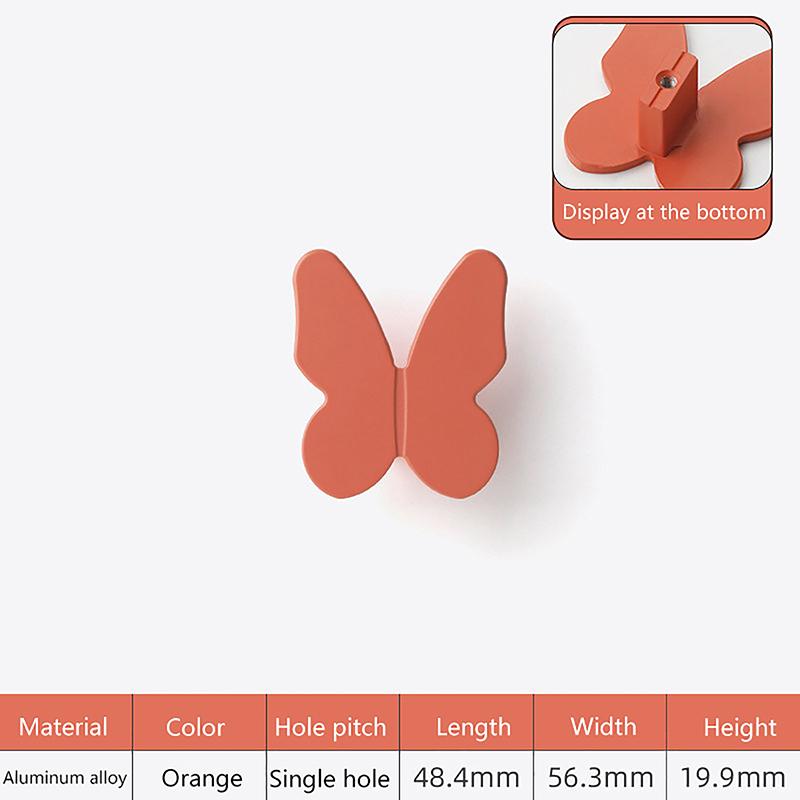 Aluminum Alloy Small Handle Wardrobe Cabinet Door Handle Creative And Simple Color Cute Butterfly Cartoon Children's Room Handle